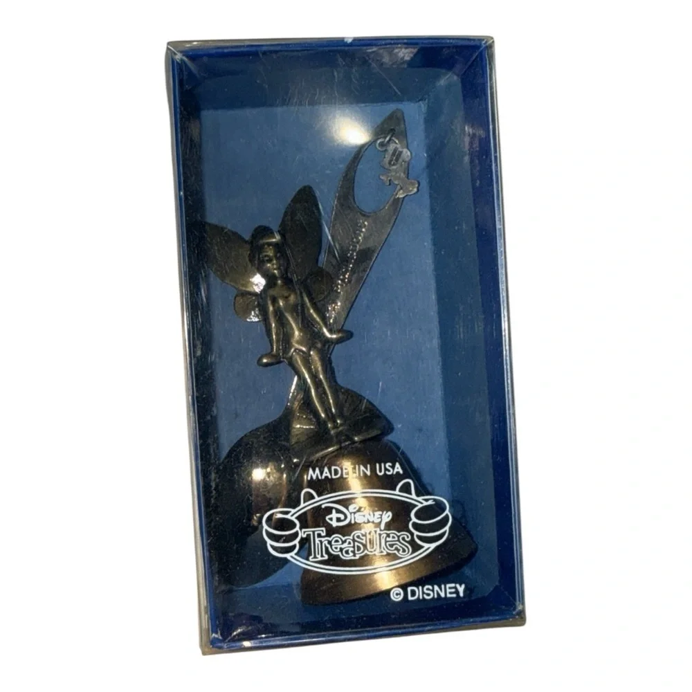 Disney Silver Tinker Bell Figurine with Silver Spoon - Picture 2 of 4